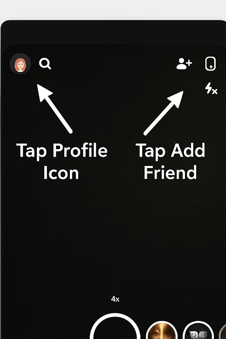 profile icon in the top-left corner of the home screen.
